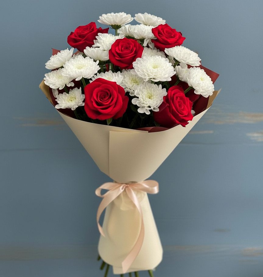 Букет цветов из: Розы и Хризантемы в Донское Калининградской области