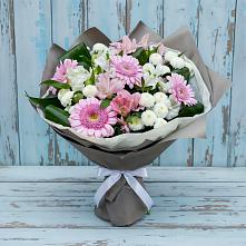 Букет цветов из:  Герберы, Альстромерии и Хризантемы #REPLACE_PRED# Донское Калининградской области