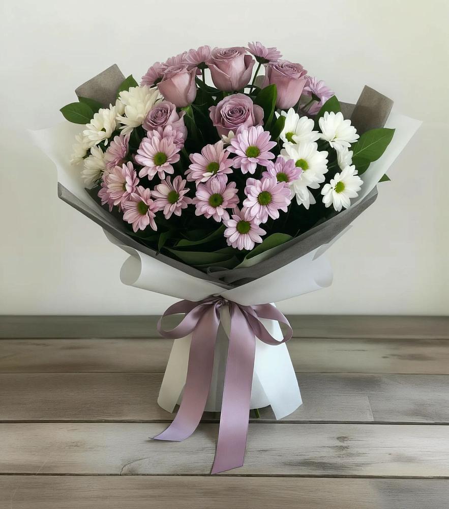 Букет цветов из: Хризантемы и Розы в Донское Калининградской области