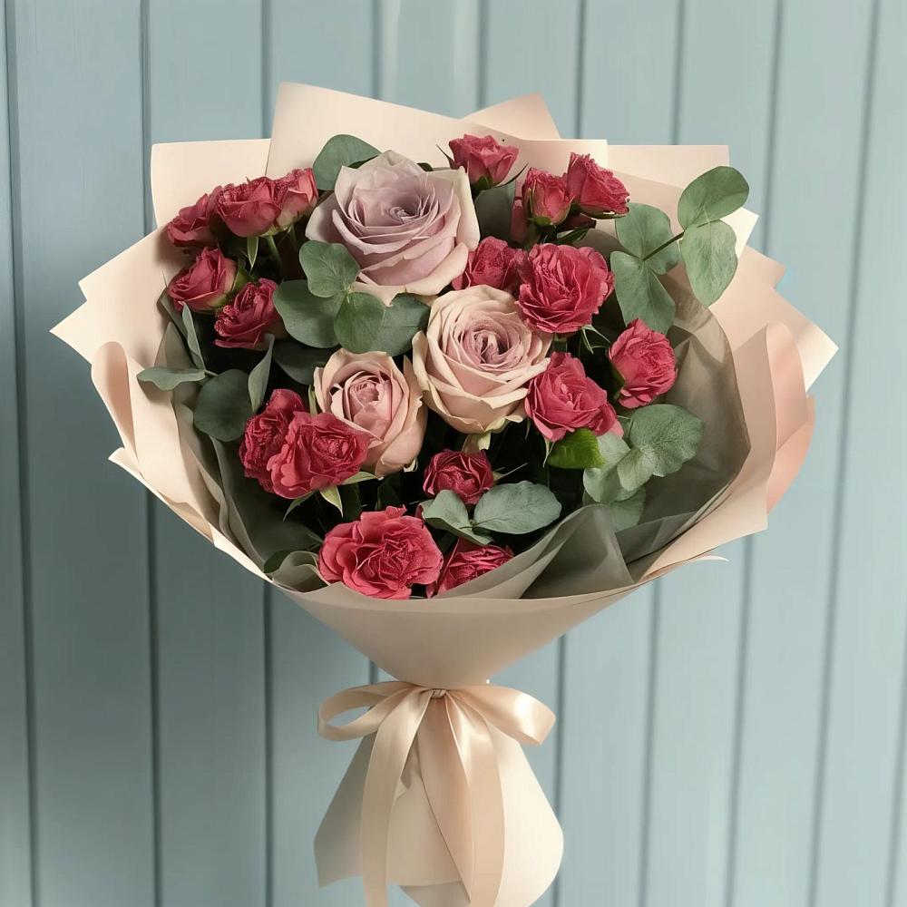 Букет цветов из: Гвоздики и Розы в Донское Калининградской области