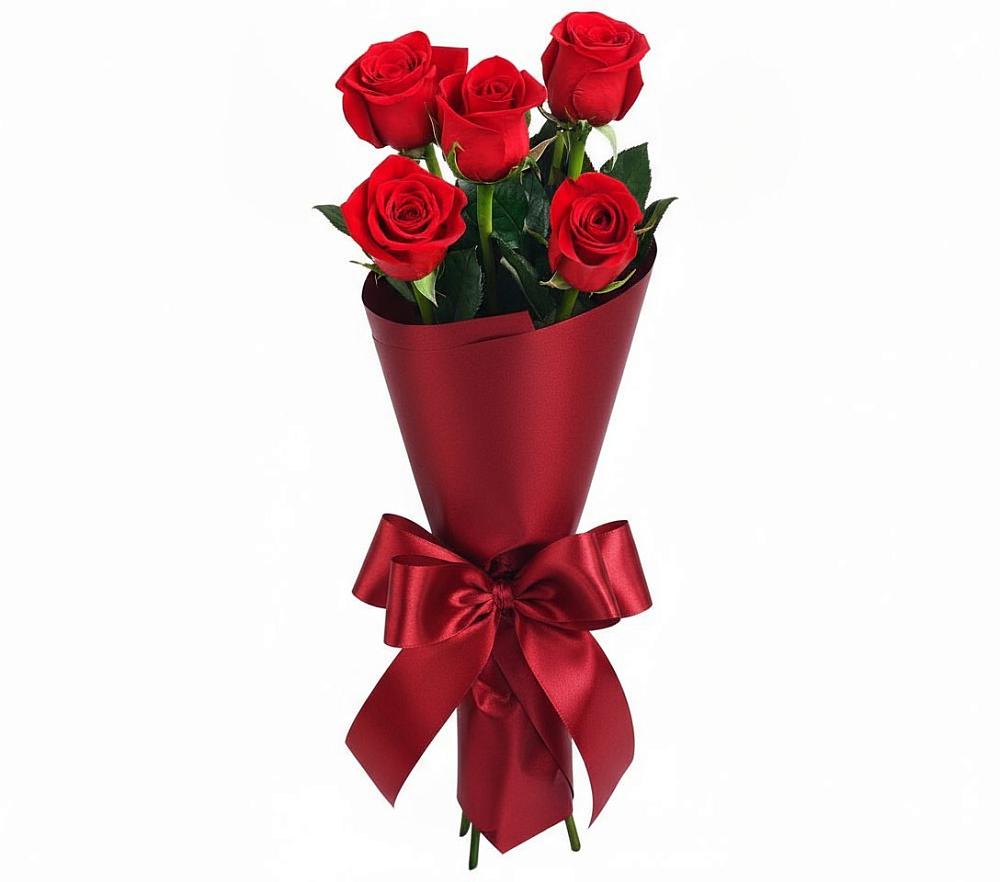 Букет 5 Красных роз Эдлесс Лав в Донское Калининградской области