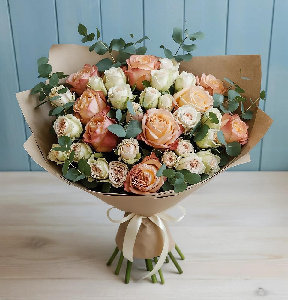 Букет цветов из: Альстромерии и Розы в Донское Калининградской области