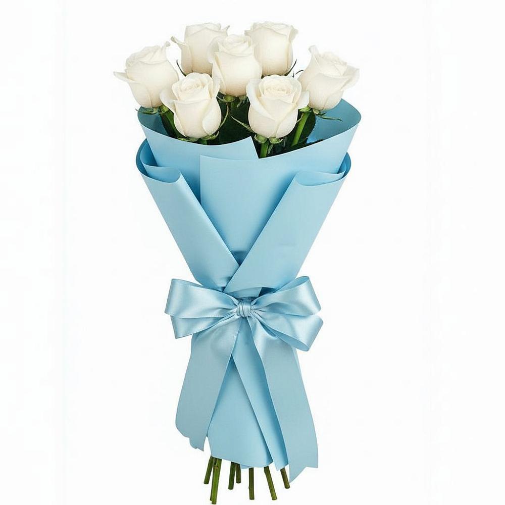 Букет 7 белых роз Проуд в Донское Калининградской области