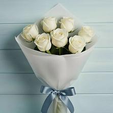 Букет 7 Белых роз Эдлесс Лав в Донское Калининградской области