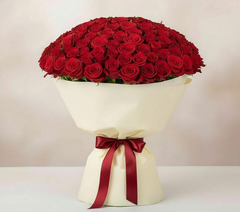 Букет 101 Красная роза Милано в Донское Калининградской области