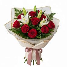 Букет цветов из:  Лилии и Розы в Донское Калининградской области