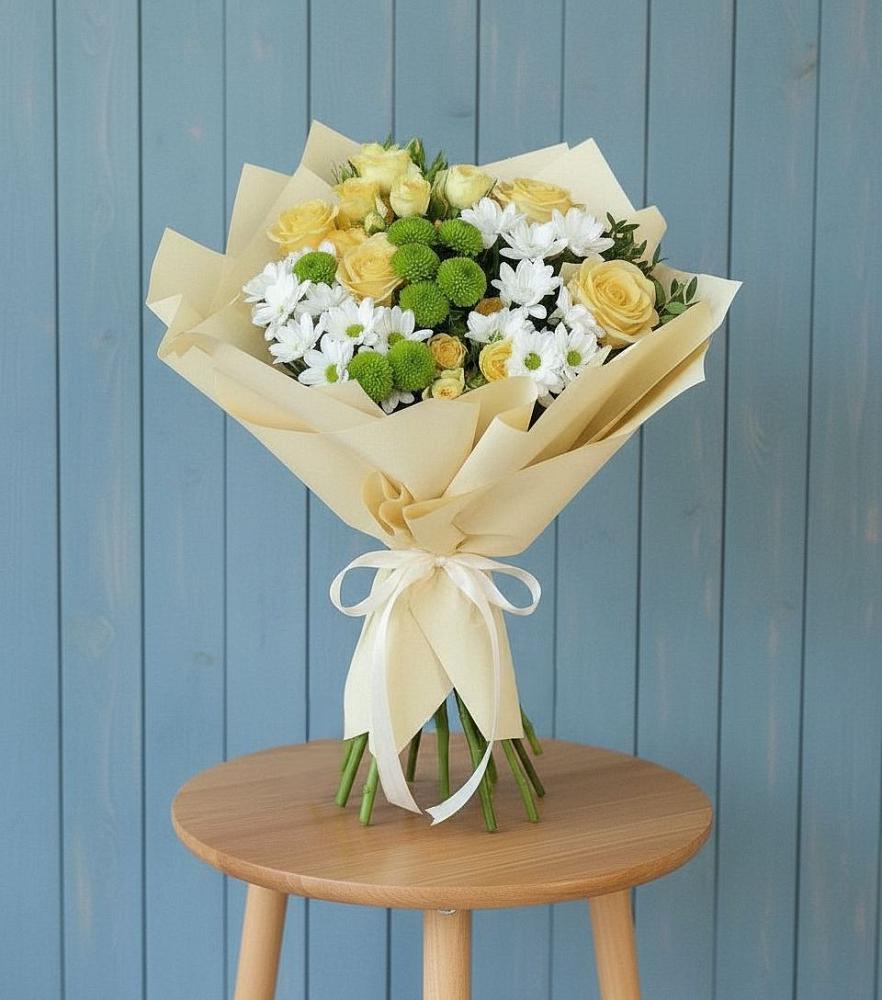 Букет цветов из: Хризантемы и Розы в Донское Калининградской области