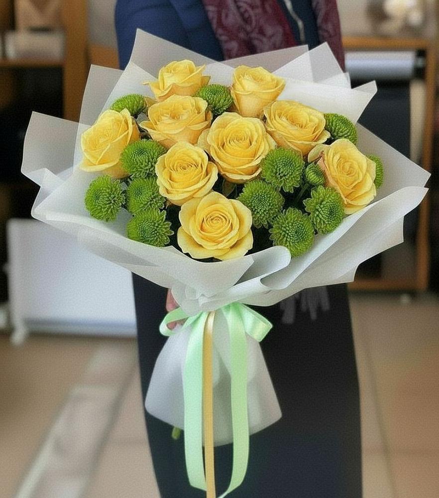 Букет цветов из: Хризантемы и Розы в Донское Калининградской области