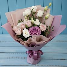 Букет цветов из:  Розы и Лизиантусы в Донское Калининградской области
