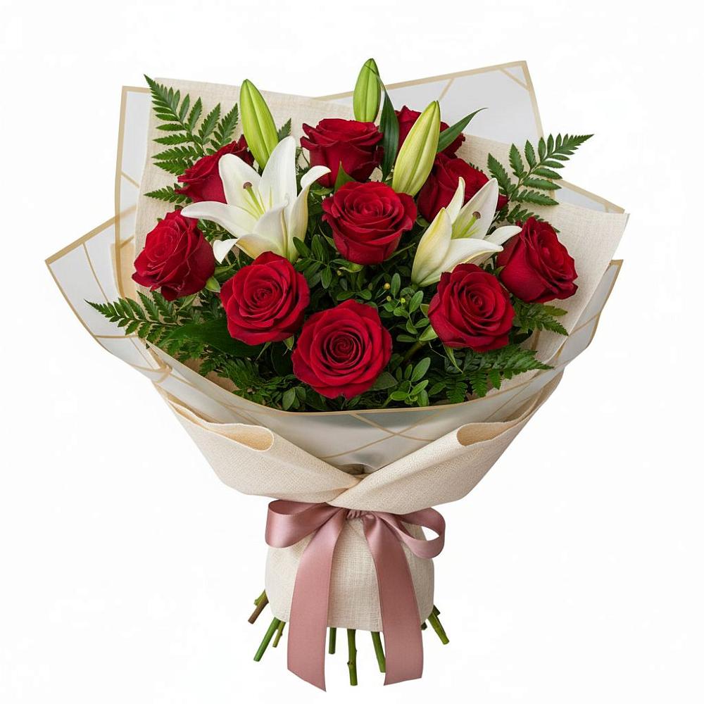 Букет цветов из: Лилии и Розы в Донское Калининградской области