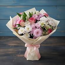 Букет цветов из:  Хризантемы, Альстромерии и Розы #REPLACE_PRED# Донское Калининградской области