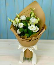 Букет цветов из:  Хризантемы и Лизиантусы в Донское Калининградской области