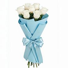 Букет 7 белых роз Проуд #REPLACE_PRED# Донское Калининградской области