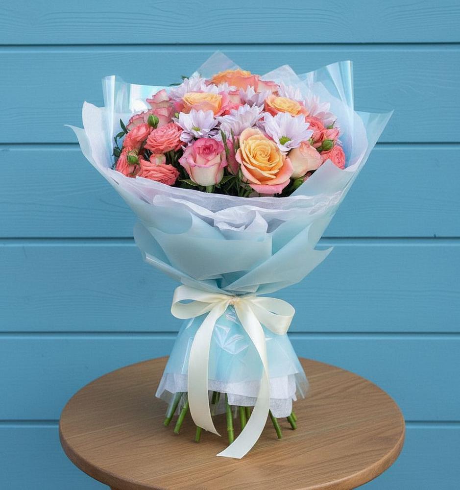 Букет цветов из: Хризантемы и Розы в Донское Калининградской области