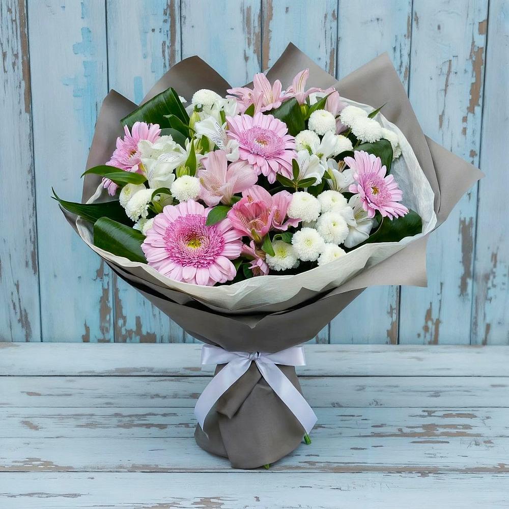 Букет цветов из: Герберы, Альстромерии и Хризантемы в Донское Калининградской области