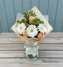 Букет цветов из:  Герберы, Розы и Хризантемы в Донское Калининградской области