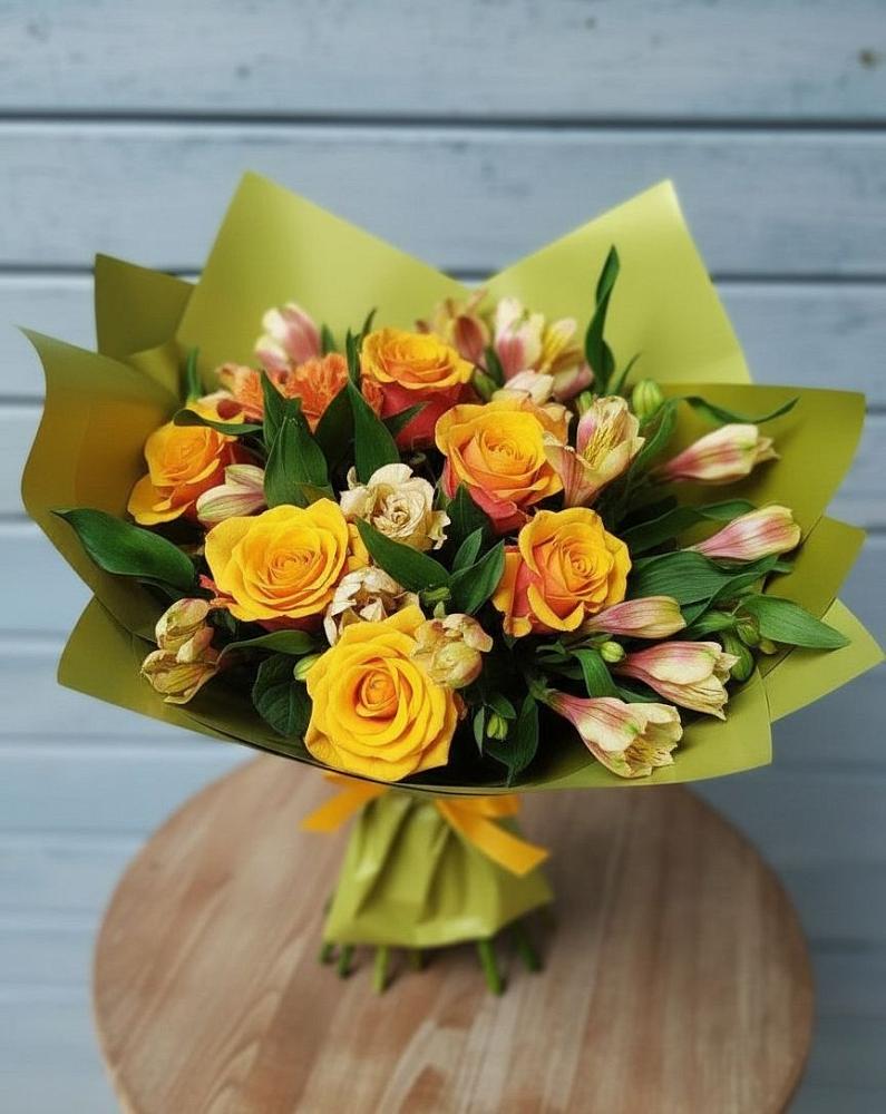 Букет цветов из: Альстромерии и Розы в Донское Калининградской области