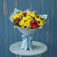 Букет цветов из:  Альстромерии и Хризантемы в Донское Калининградской области